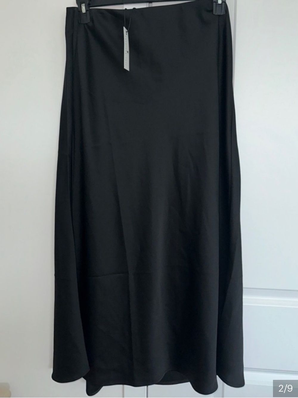 American Tall Black Midi Satin Skirt | XL Tall | NWT